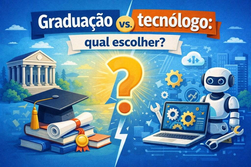 Diferença entre graduação e tecnólogo no ensino superior brasileiro